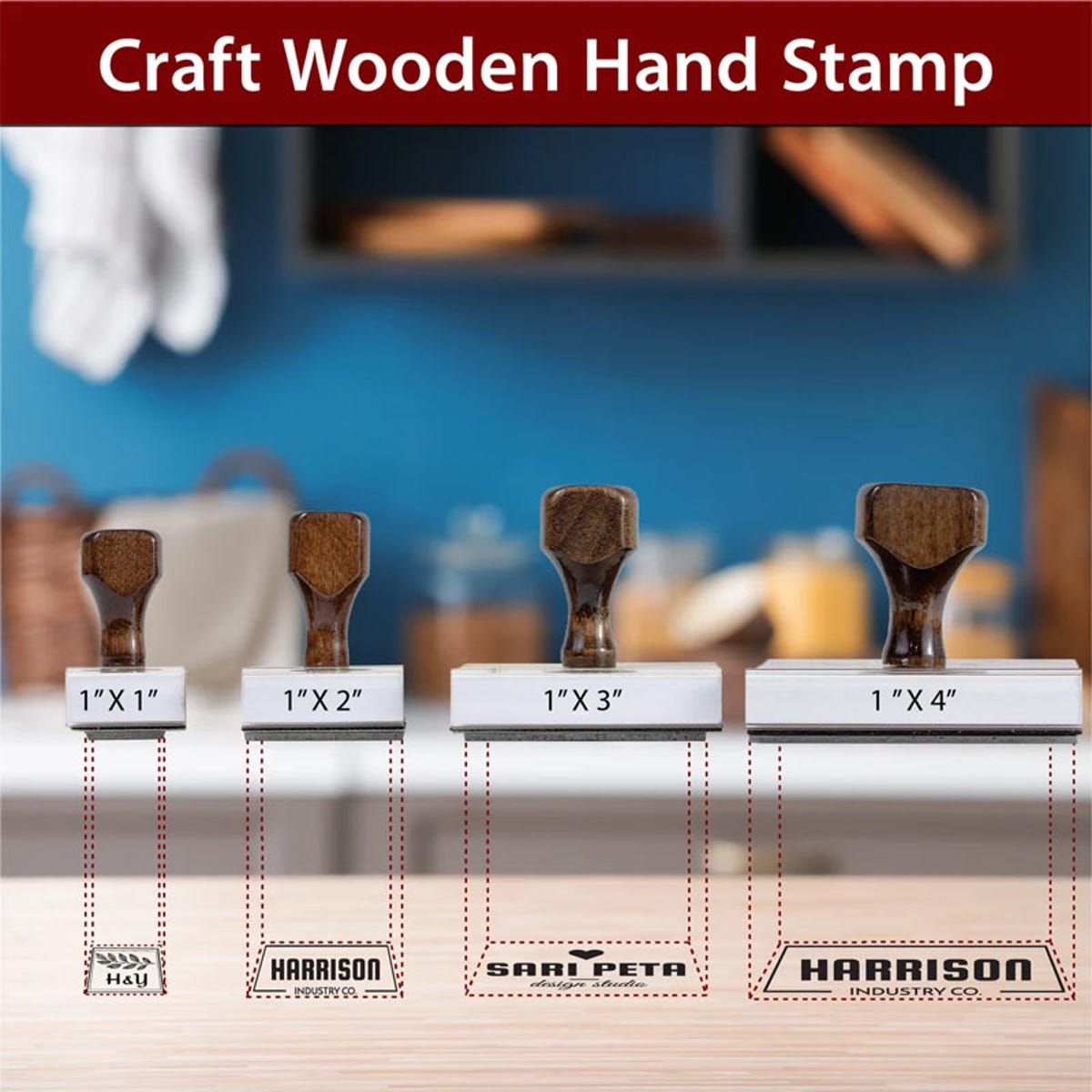 Size comparison for logo stamps
