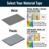 Infographic to assist when selecting the most appropriate material for a name tag