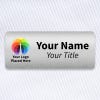 A Full Color Custom Name Tag - 1.5" x 3.5" on a off-white material background