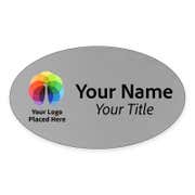 Full Color Custom 1.75" x 3" Oval Name Tag 
