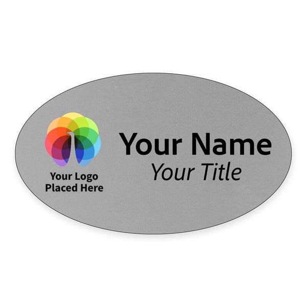 Full Color Custom 1.75" x 3" Oval Name Tag