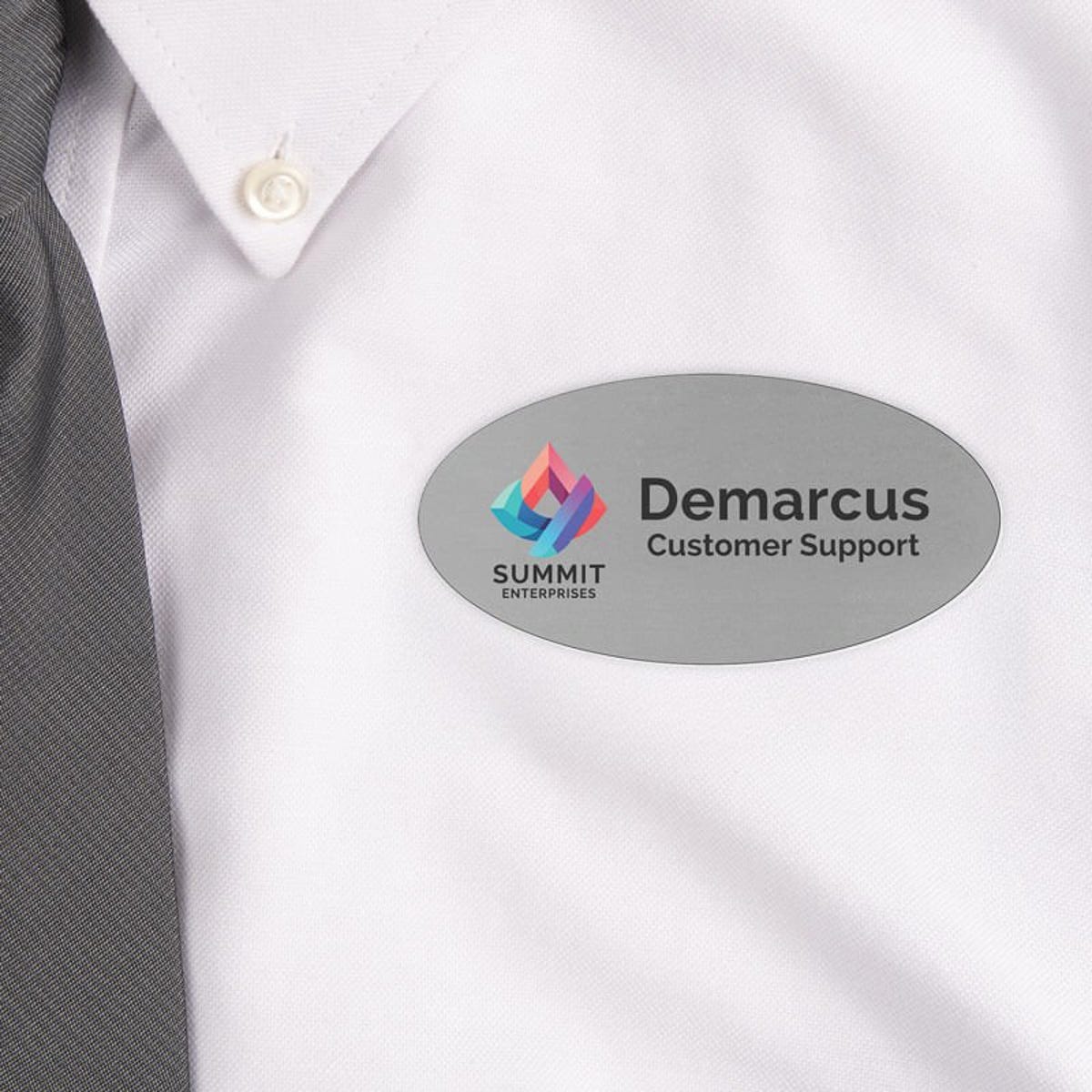 Oval name tags are perfect for any business setting. 