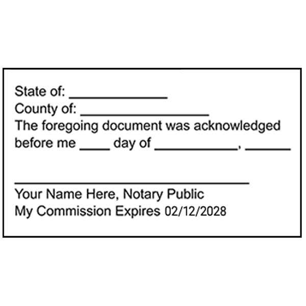 Acknowledgement Stamp for Affidavit Notary Public Impression