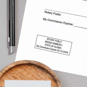 Alaska Notary Rectangle Stamp Impression on Paper
