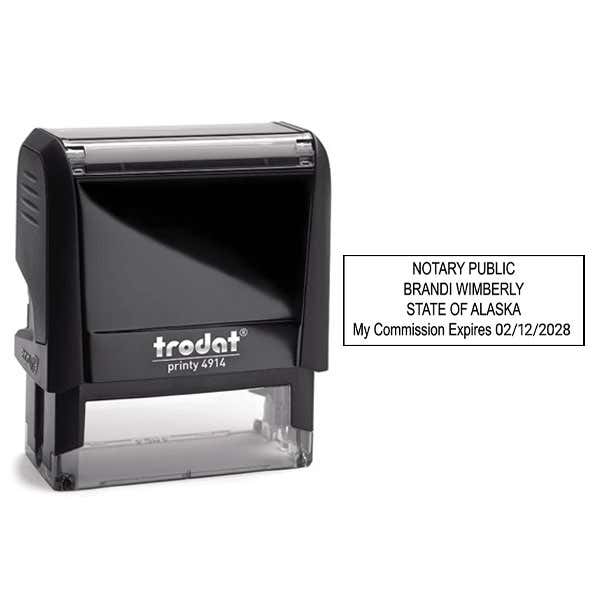 Alaska Notary Rectangle Stamp Imprint and Body