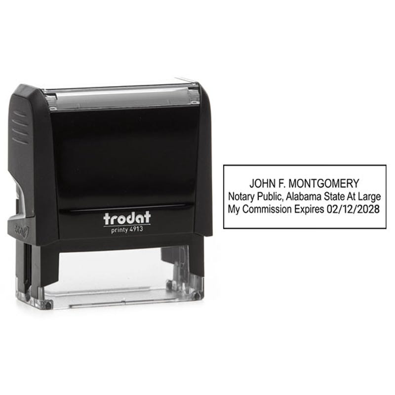 Alabama Notary Rectangle Stamp Body and Impression