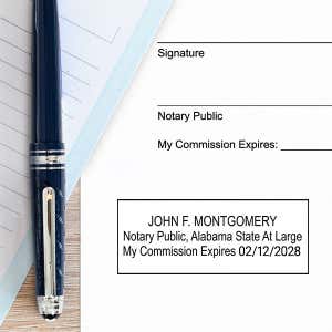 Alabama Notary Rectangle Stamp Impression Example