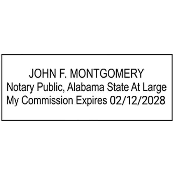 Alabama Notary Rectangle Stamp Impression