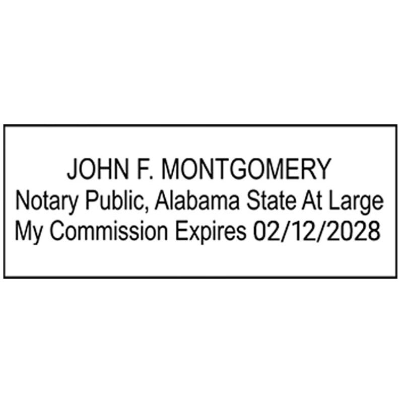 Alabama Notary Rectangle Stamp Impression