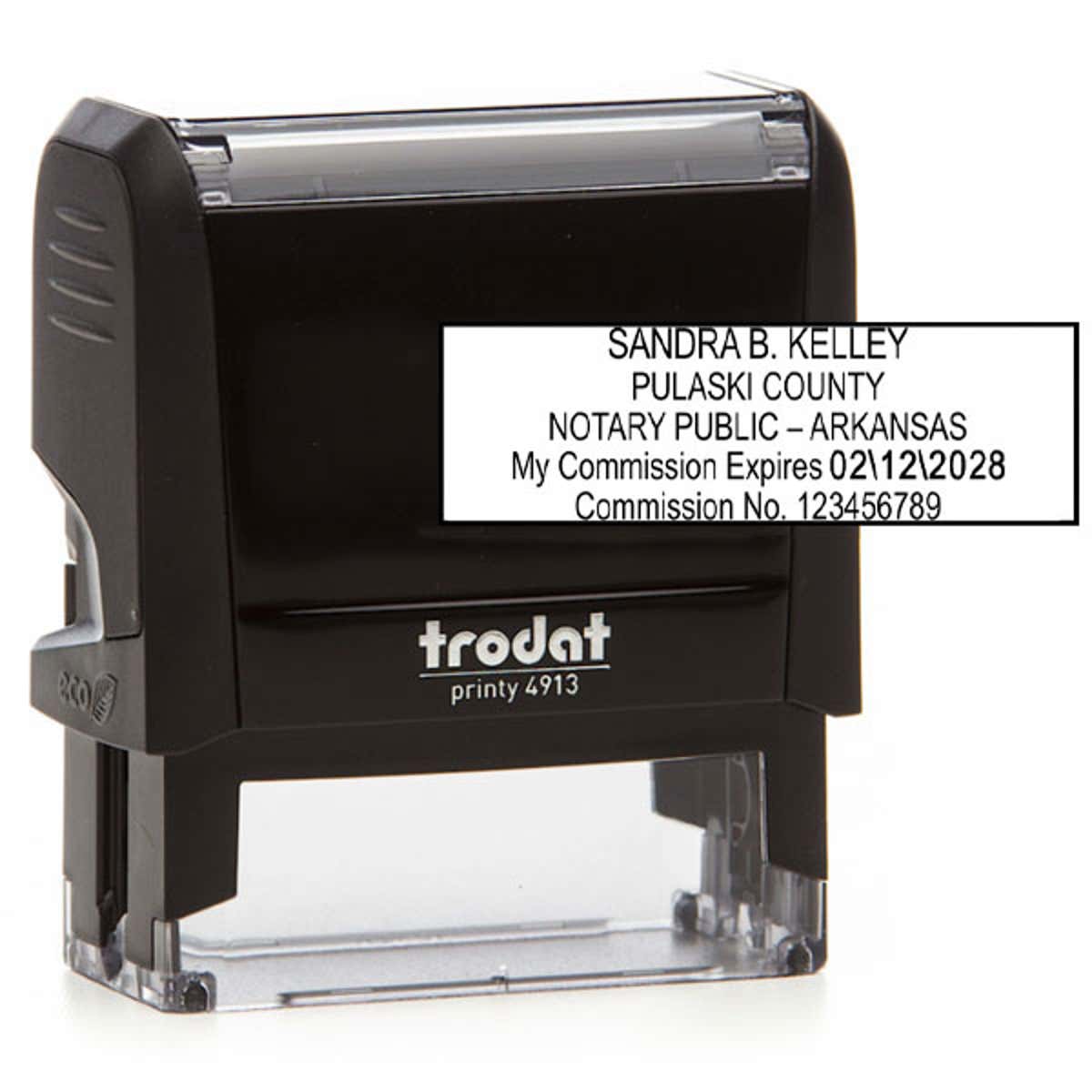 Arkansas Notary Rectangle Stamp Body and Design