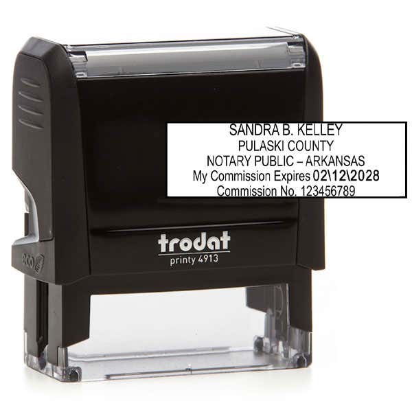 Arkansas Notary Rectangle Stamp Body and Design