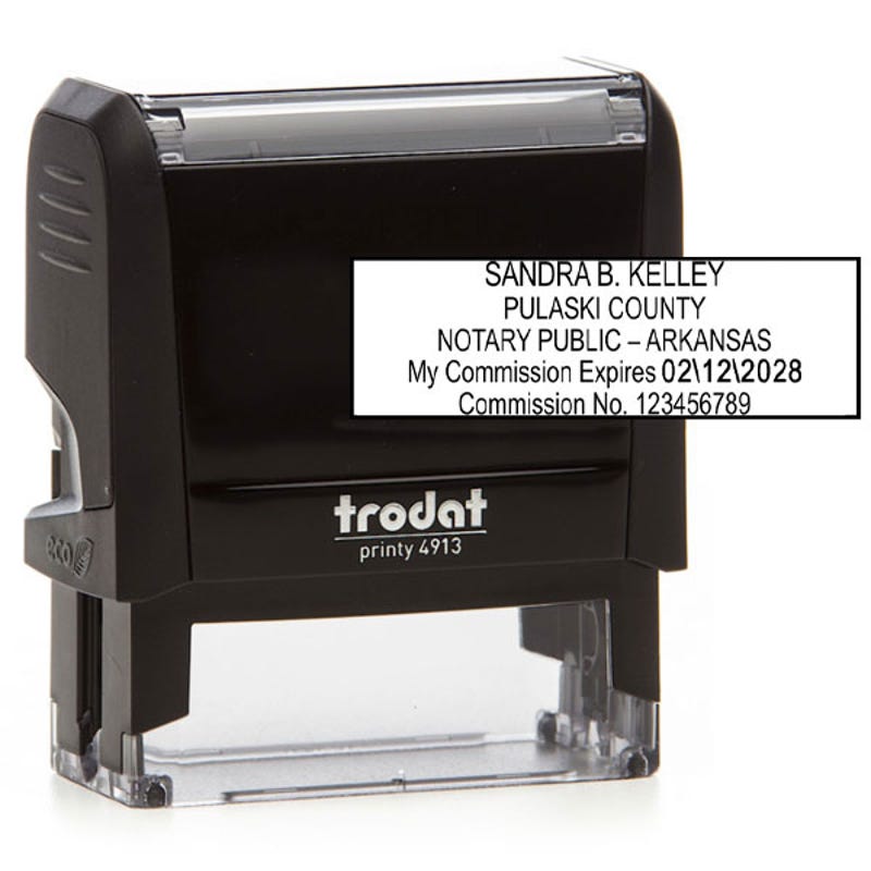 Arkansas Notary Rectangle Stamp Body and Design