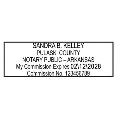 Arkansas Notary Rectangle Stamp - alternate view
