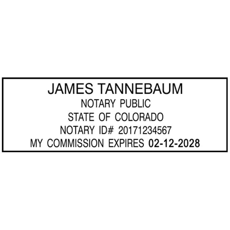 Colorado Notary Rectangle Stamp Impression