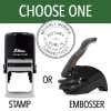 Choose one stamp or embosser