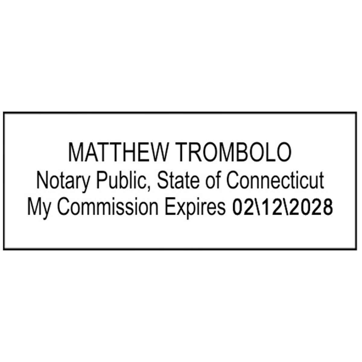 Connecticut Rectangular Notary Seal Impression Only