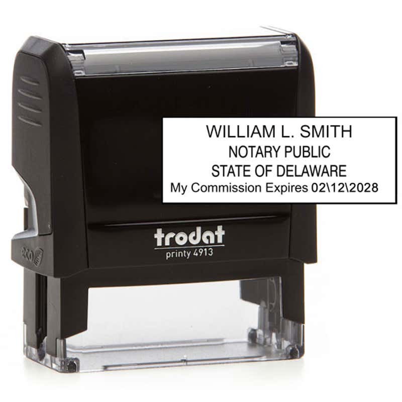 Delaware Notary Rectangle Stamp Seal and Body