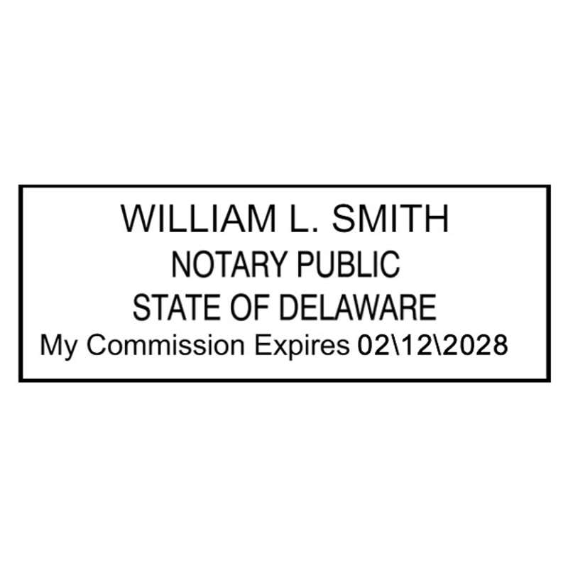 Delaware Notary Rectangle Stamp Seal