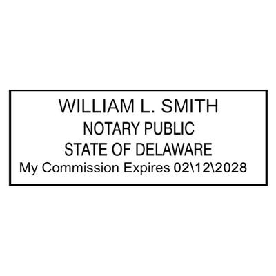 Delaware Notary Rectangle Stamp Seal - alternate view