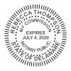 Delaware Notary Public Round Stamp Seal impression in black ink example