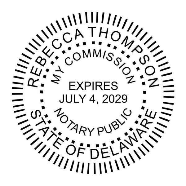 Delaware Notary Public Round Stamp Seal