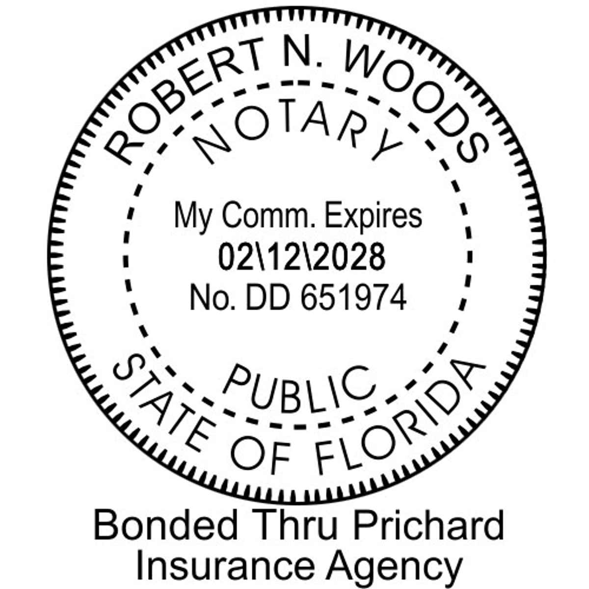 Florida Notary Bonded Thru Agency Impression Only