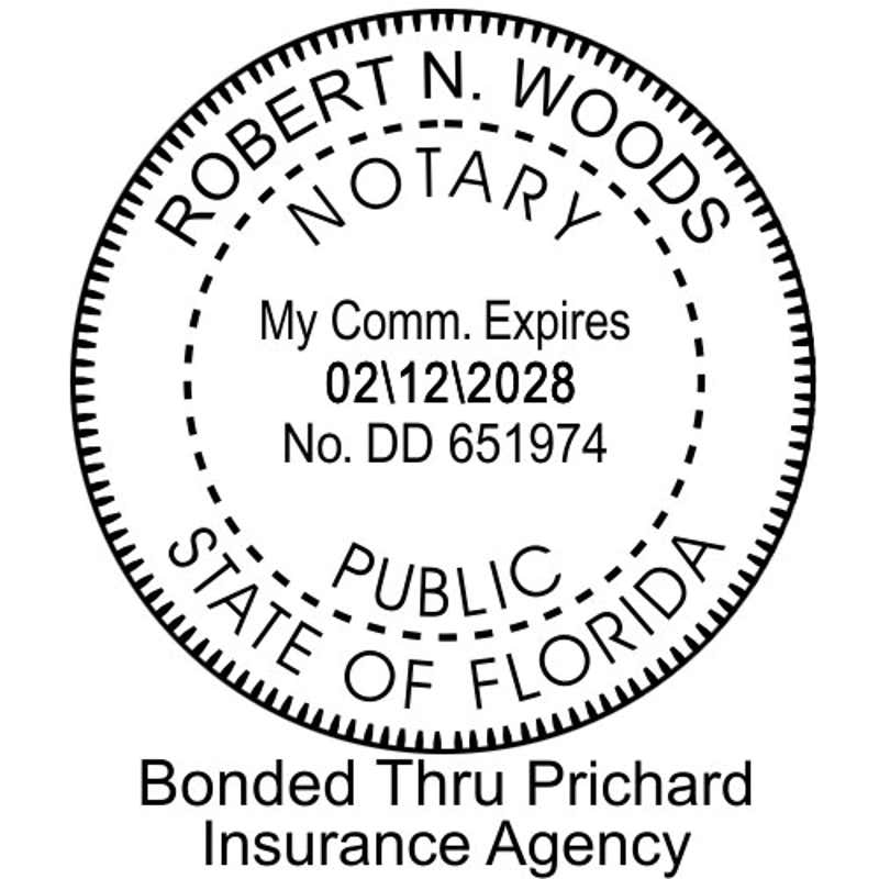Florida Notary Bonded Thru Agency Impression Only