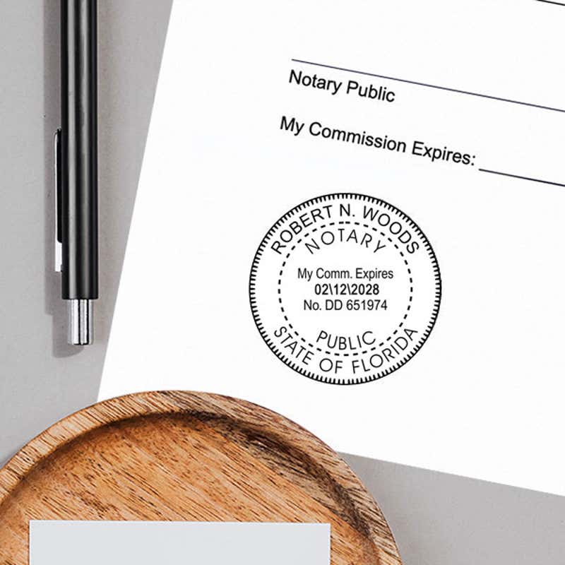 Florida Notary Bonded Thru Agency Impression Example