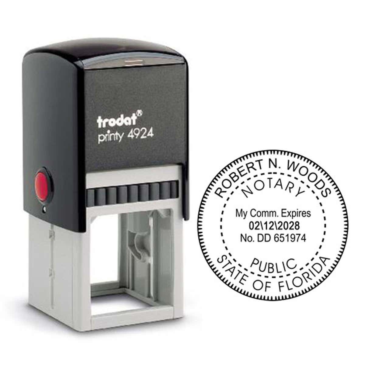 Florida Notary Bonded Thru Agency Stamp Body and Impression