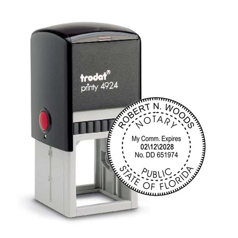 Florida Notary Bonded Thru Agency Impression and Body