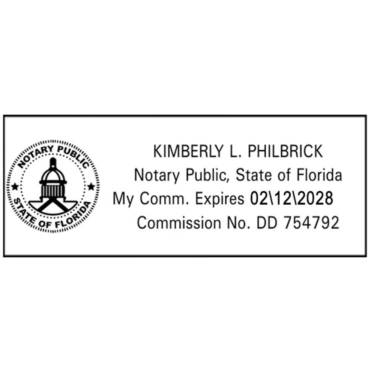 Florida Notary Public Seal Rectangular Stamp Impression