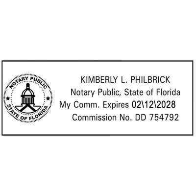 Florida Notary Public Seal Rectangular Stamp - alternate view