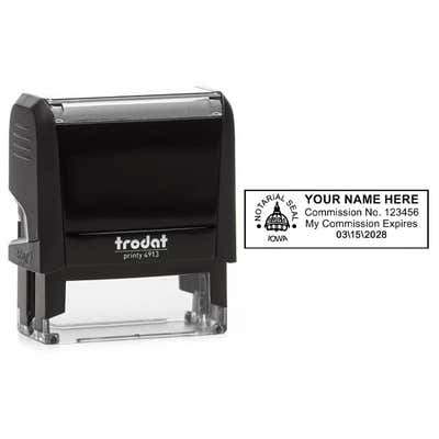 Iowa Notary Rectangular Body and Design