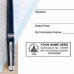 Example of the Iowa Notary Rectangular Body and Design