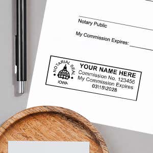 Example of Iowa Notary Rectangular Body and Design