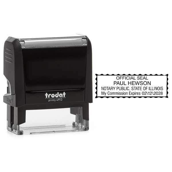 Illinois Serrated Border Rectangular Notary Seal