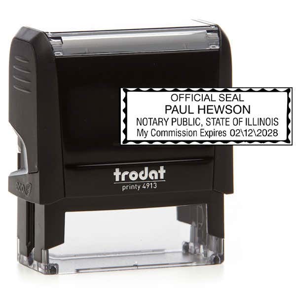 Illinois Notary Rectangular with Serrated Border