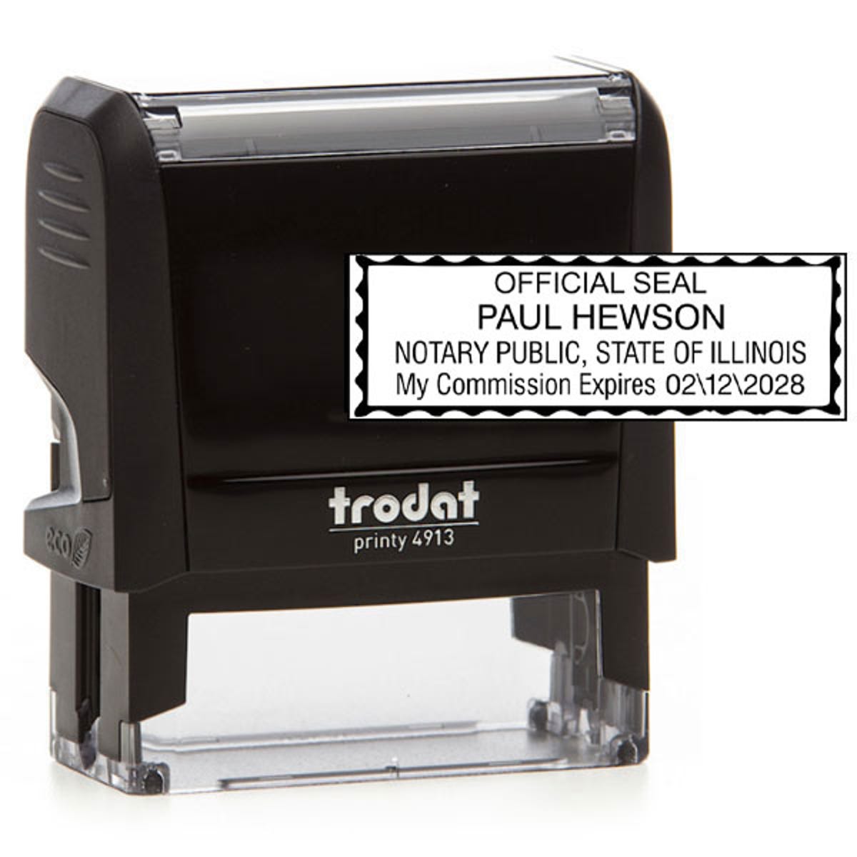 Illinois Notary Rectangular with Serrated Border