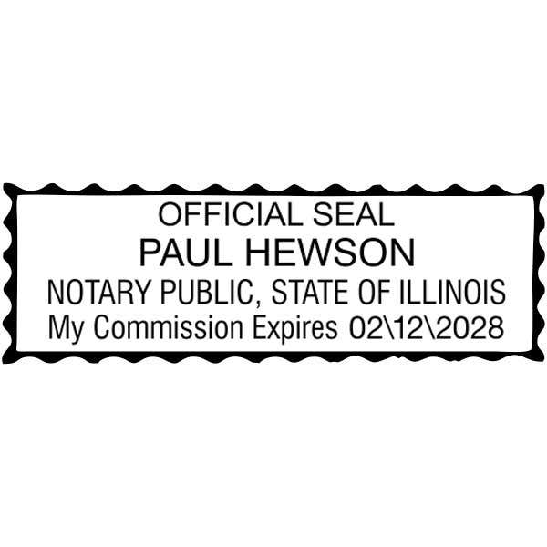 Illinois Notary Rectangular with Serrated Border