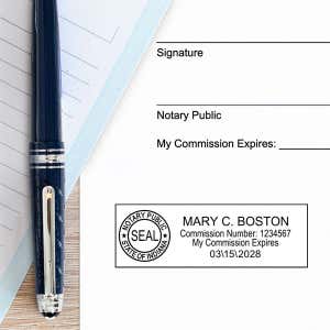 Another example of Indiana Notary Rectangular impression on paper