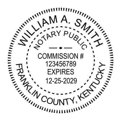 Kentucky Notary Round Seal - Choose Stamp or Embosser - alternate view