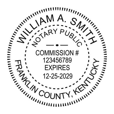 Kentucky Notary Round Seal - Choose Stamp or Embosser - alternate view