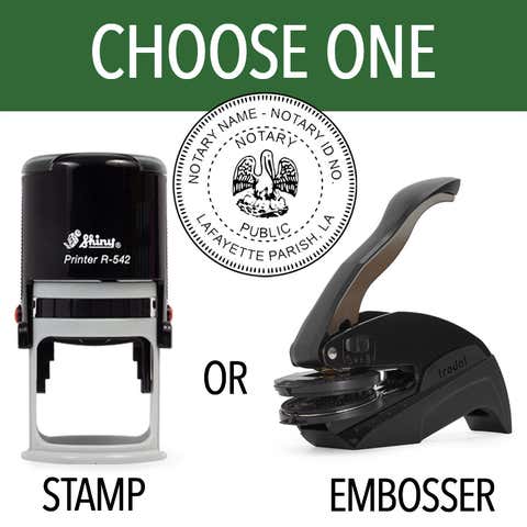 Louisiana Notary Round Seal - Choose Stamp or Embosser