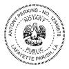 Louisiana Notary Round Seal Impression in black ink - Choose Stamp or Embosser