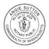 Massachusetts Notary Round Seal in black ink - available as stamp or embosser