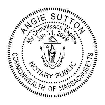 Massachusetts Notary Round Seal - Choose Stamp or Embosser - alternate view