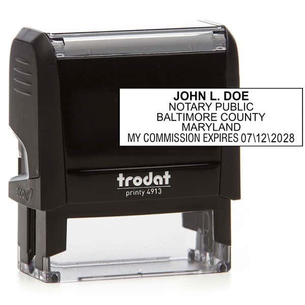 Impression overlay of the Maryland Notary Rectangle