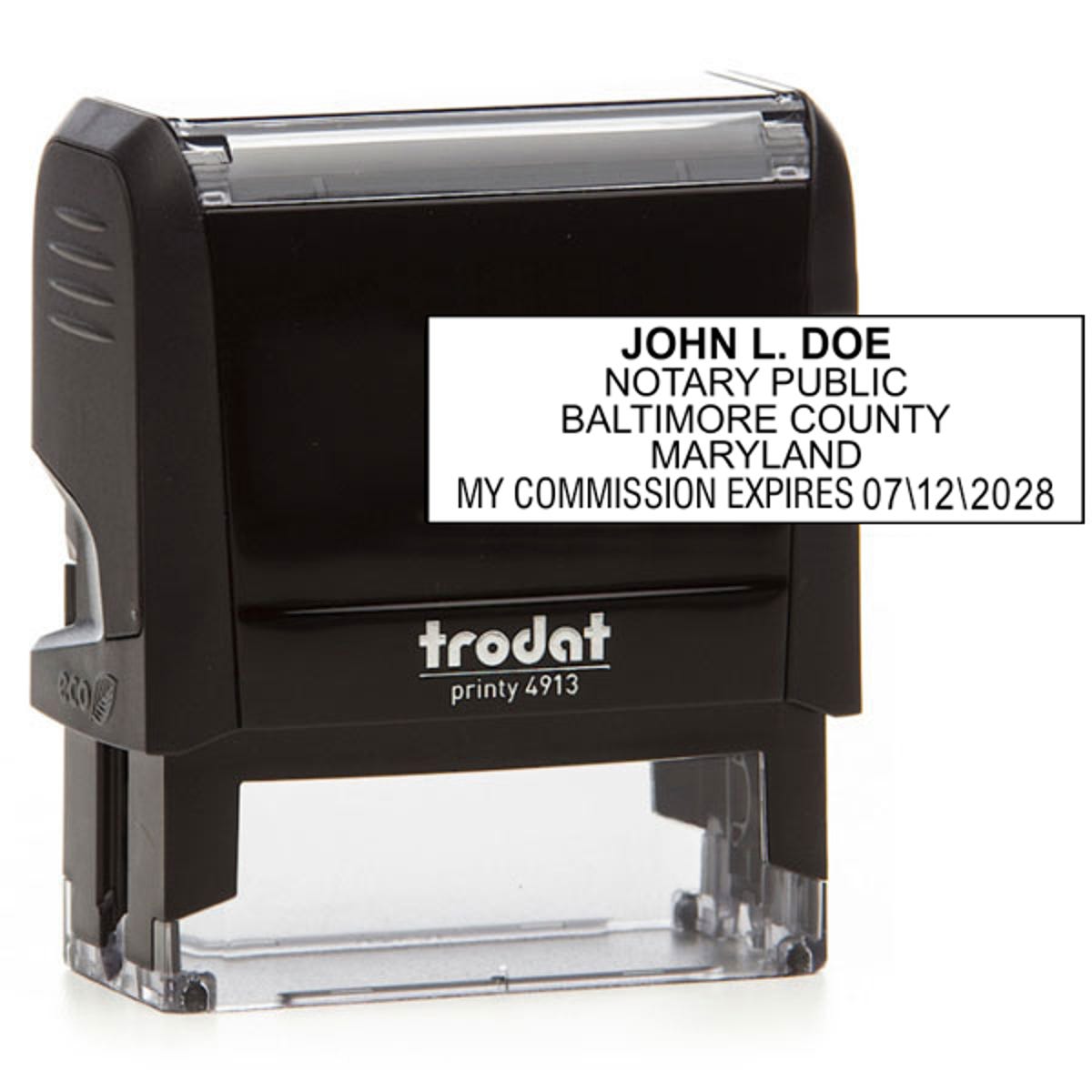 Impression overlay of the Maryland Notary Rectangle