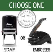 North Carolina Round Notary Seal - Choose Stamp or Embosser
