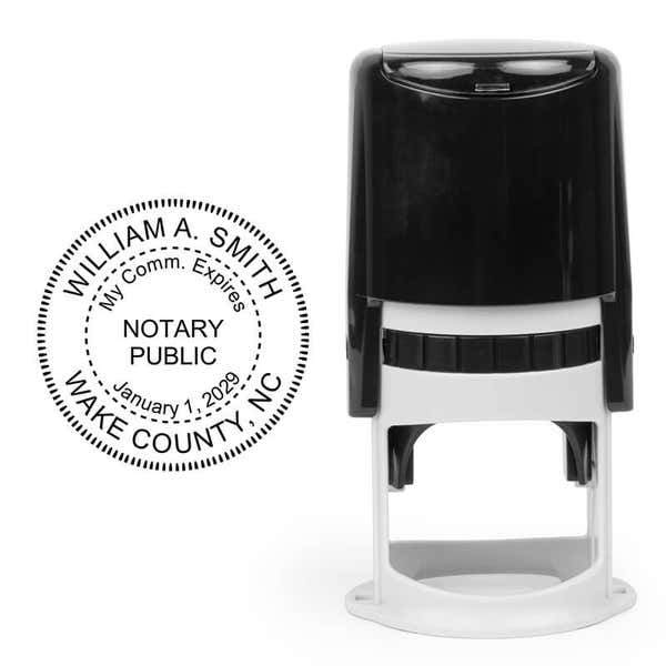 North Carolina round notary seal impression and stamp body